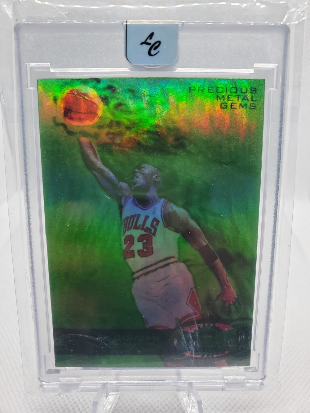REPRINTED -1997 MICHAEL JORDAN -- Precious Metal Gems Green  ((REPRINTED CARD)))